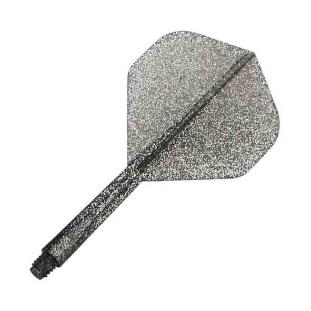 Condor | Lame Glitter Flights | Standard | Long Smoke Silver | Integrated One-Piece Flight & Shaft System, Durable Molded Dart Flights, Professional Dart Accessory for Steel & Soft Tip Darts.