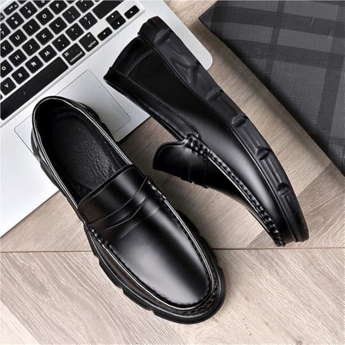 Prom Loafers for Men Pu Leather Party Moccasins Shoe Round Toe Classic Party Wedding Non Slip Anti-Slip Casual Slip-on4