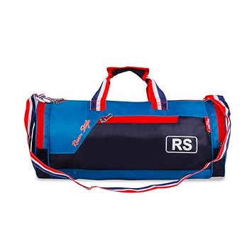 Duffle Polyester Bag/Gym Bags/Adjustable Shoulder Bag for Men(Black & Blue)