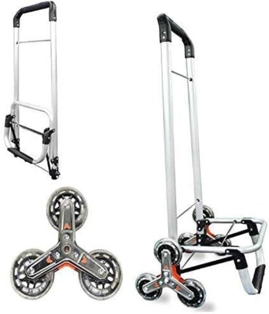 Carrello della spesa pieghevole - Leggero carrello in alluminio per la spesa, ideale per salire le scale, con 6 ruote rotonde, design portatile e facile da trasportare, perfetto per commissioni e sho