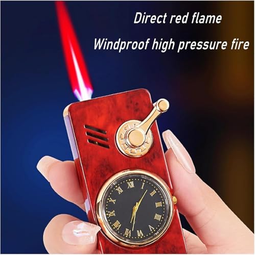 Encendedor a prueba de viento con llama de soplete, metal negro miniatura 3
