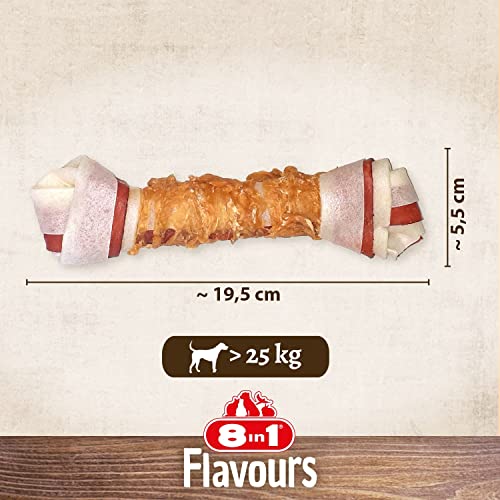 8in1 Triple Flavour Knochen L - leckerer Hundeknochen mit Hähnchenfilet, Schweine- und Rinderhaut, 1 Stück