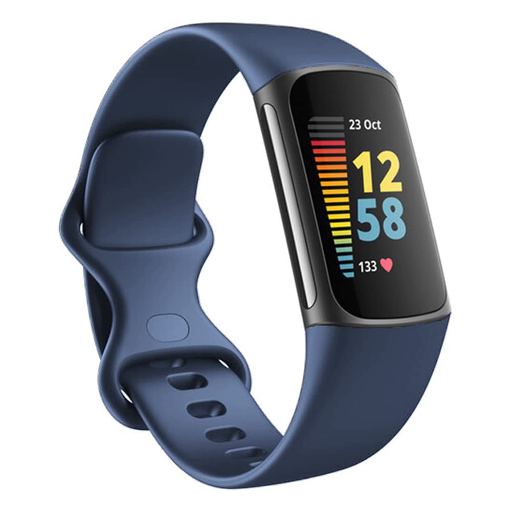 Seleek Replacement Silicone Band for Fitbit Charge 5, Dark Blue, Unisex, 12-Month Warranty