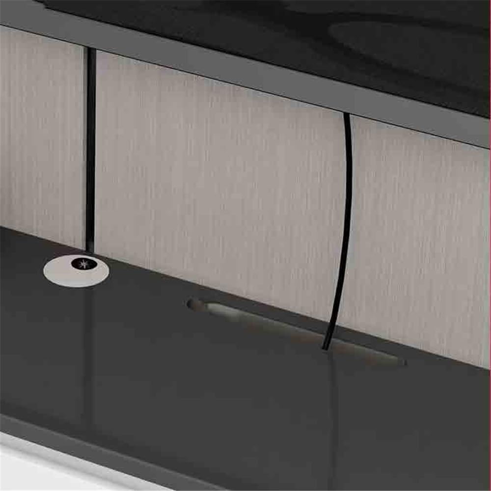 Consola de televisión Soporte Flotante for TV montado en la Pared, Centro de Entretenimiento Madera con Puerta abatible 2 cajones, Muebles Sala Estar Estilo Moderno, Caucho(220cm)