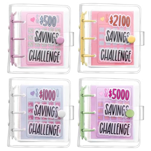 Furbeko 4 Pcs Money Saving Binder Envelope Dollar Savings Challenge