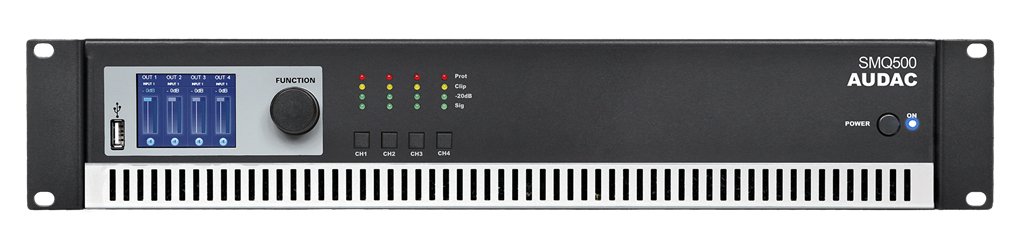 AUDAC SMQ500 amplificateur Audio 4.0 canaux Noir - Amplificateurs Audio (4.0 canaux, D, 0,05%, 95 DB, 500 W, 300 W)