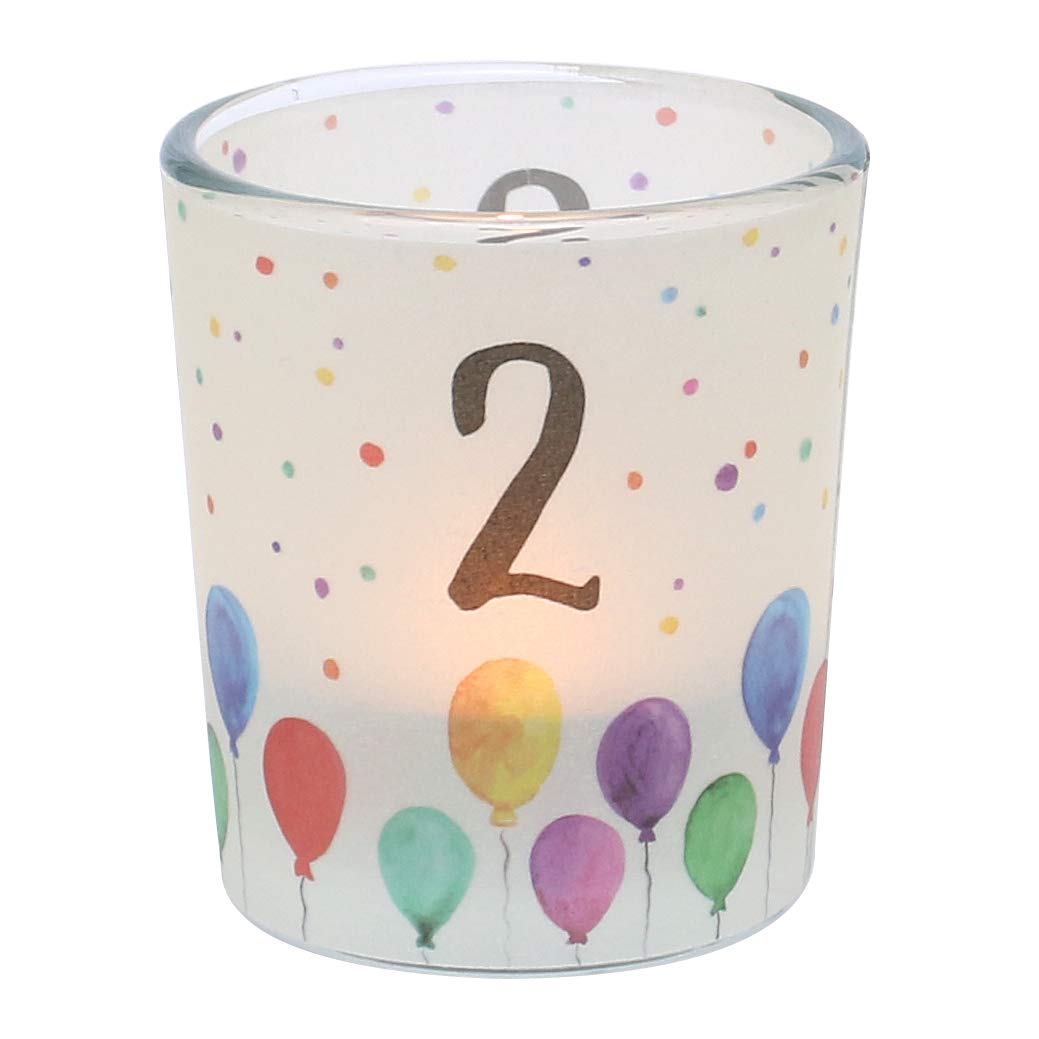 Dekohelden24 Transparent Holder with 1 Tea Light Height 6.5 x 6 cm Diameter Number 2 Lantern Glass 2