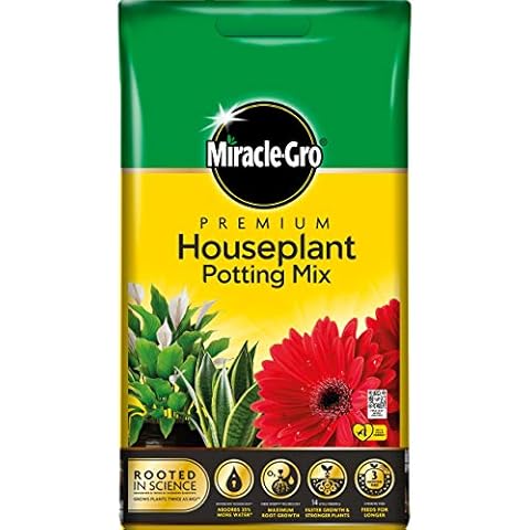 Miracle-Gro Premium Houseplant Potting Mix compost - 10 Litre Bag, (New 2020 Range), Yellow Cover