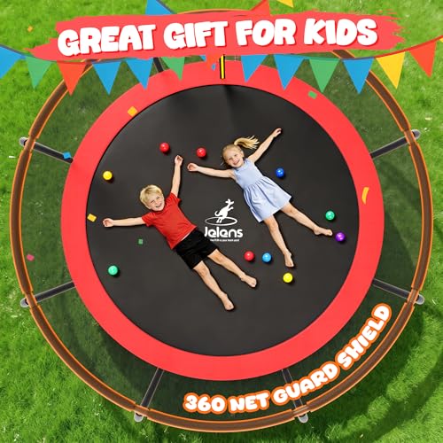 Image of JELENS Trampoline 8FT 10FT 12FT 14FT 15FT 16FT, Recreational Trampolines with Enclosure Net, Outdoor Anti-Rust Trampolines for Kids and Adults, ASTM Approved