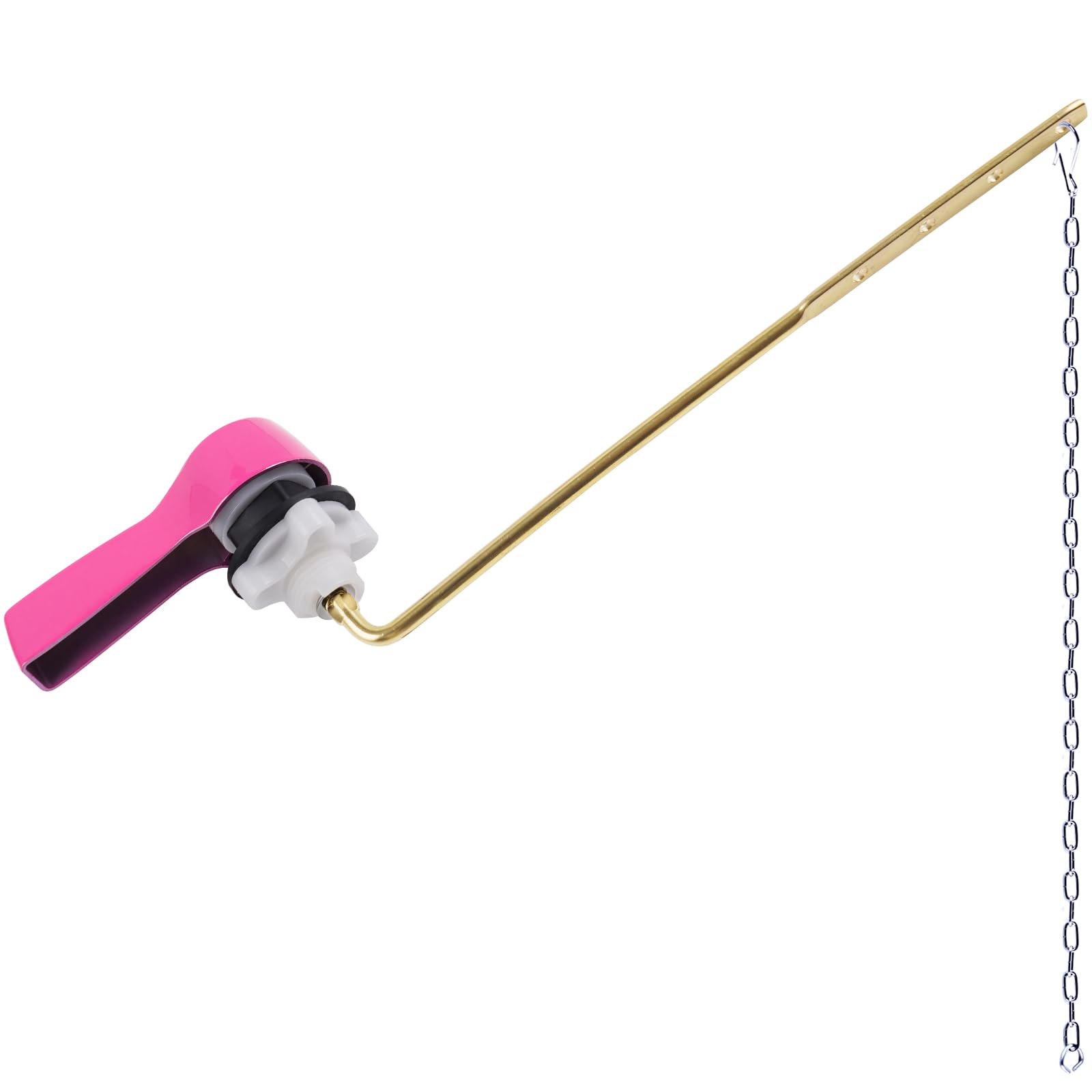 Hibbent Universal Metal Front Mount Toilet Handle Replacement Kit, Pink