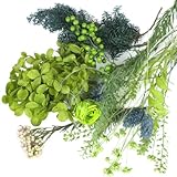 メール便 花材 詰め合わせ 『 ハンドクラフト 花材セット 』テーマカラー プリザーブドフラワー ドライフラワー 材料 花 フラワーパーツ ハーバリウム ディフューザー アクセサリー ハンドメイド ワークショップ 体験 イベント おうち時間 ゆうパケ 全国配送 (ミスティックグリーン)