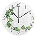 ALAZA Wall Clock Green Leaves Ivy Silent Non-Ticking Decorative Wall Clocks Battery Operated 10 Inch for Home Living Room Kitchen Bathroom Bedroom