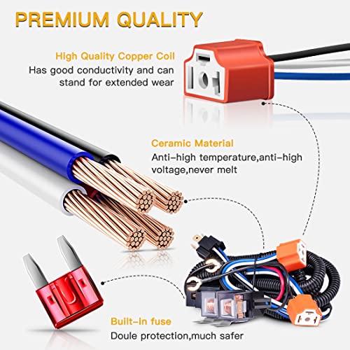Ledkito H4 HARNESS RELAY WIRING KIT H4 Headlight Relay Harness Kit thumb #1