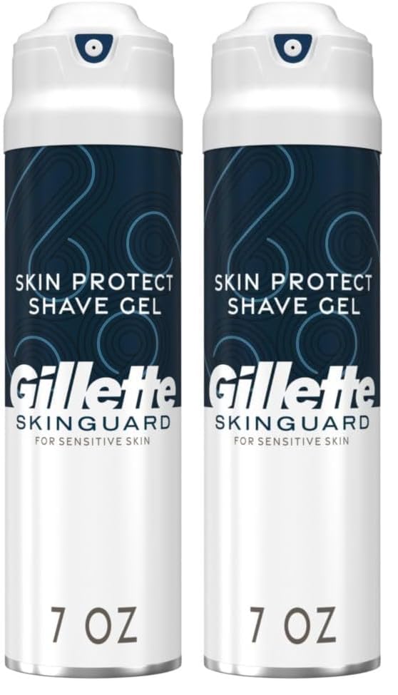 Image of Gillette SkinGuard Shave Gel for Men, 7 oz Skin Protect Shave Gel with Shea Butter and Vitamin E (Pack of 2)