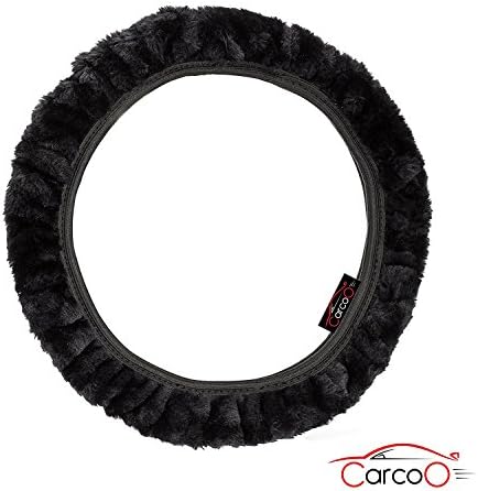 Steering Wheel Cover by CarCoo - Comfortable Stretch-On car steering wheel covers for men and women, black.