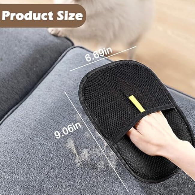 UDEE Pet Hair Removal Glove, Electrostatic Double-Sided Grooming Gloves for Dogs & Cats, Reusable Pet Deshedding Gloves for Carpet, Couch,Clothing and Other Surfaces-5IckREz9