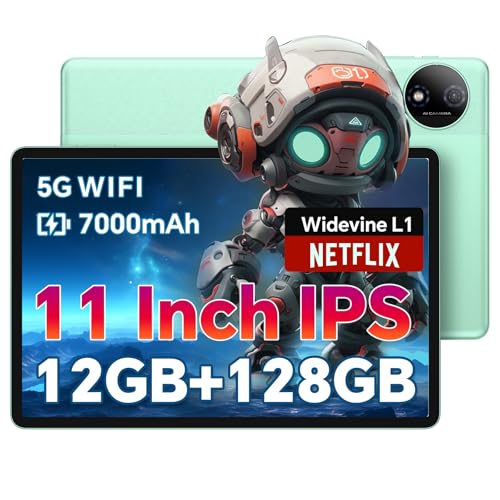 ODEA A11 Android Tablet 11 Zoll mit 12GB RAM + 128GB ROM (TF 2TB), Tablet mit Octa Core CPU, 7000mAh, 13MP+5MP, Widevine...