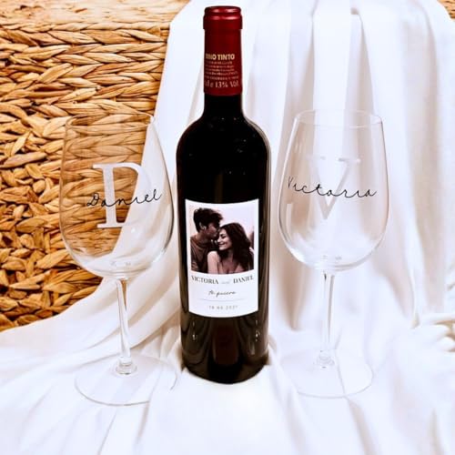 QUE COQUET® Copas de Vino Personalizadas | Pack Regalo Vino con