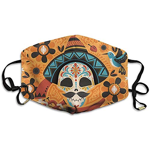 Preisvergleich Produktbild Moonlight Mexican Skull Printed Mask für Männer und Frauen Staubbeständige atmungsaktive Polyestermaske