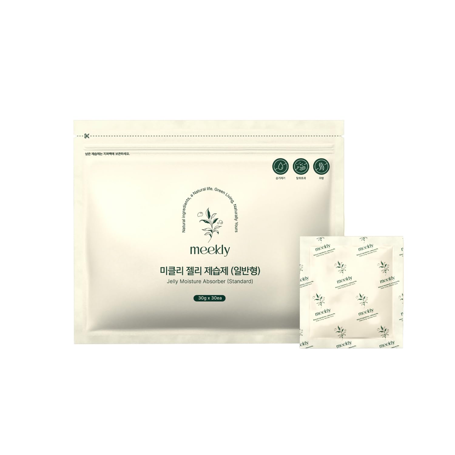 meekly Moisture Absorber, Dehumidifier Pack (Packet), Desiccant Bags Jelly Type for Strong Humidity Control Dehumidifying Bags for Closet Shoe Rack Pantry Bathroom Furniture Wardrobe Storage x 30ea