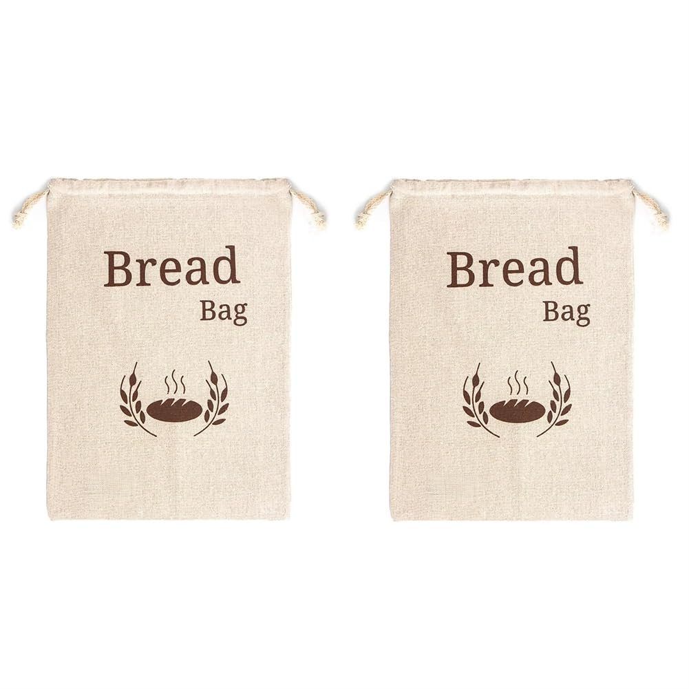 Steowsey Organic Linen Bread Bag Reusable Bread Bags Food Storage Bag Bread Storage Bags Eco Bread Bag
