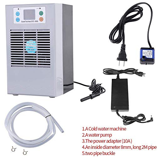 Yosooo 100-240V Fish Tank Water Cooling Heating Machine Thermostat for Aquarium, Aquarium Water Chiller with Pump Kit Fish Tank Chiller Water Cooling Machine Shrimp Tank Water Cooler (20L)
