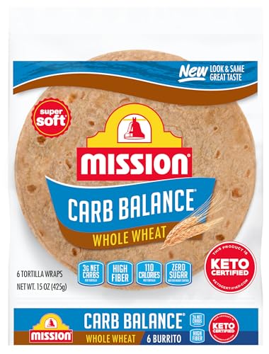 Mission Carb Balance Whole Wheat Flour Tortillas, Burrito Size, 6...