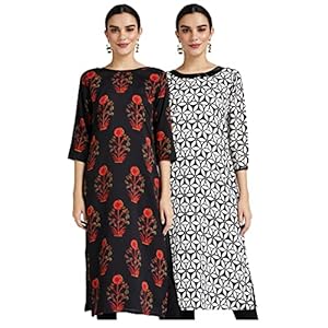 GoSriKi Women’s Crepe Straight Kurta
