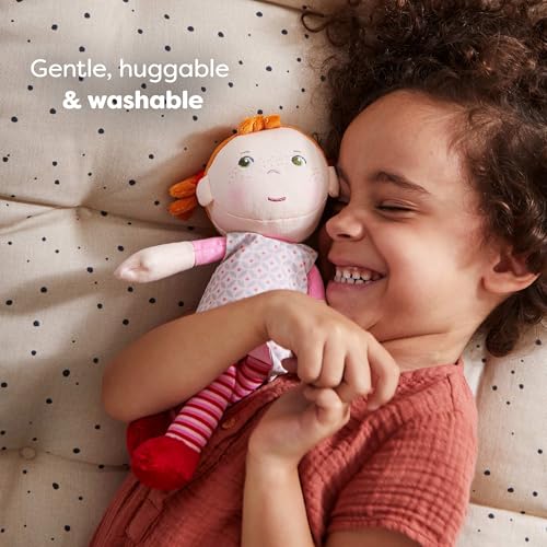 HABA Kuschelpuppe Roya – Weiche Stoffpuppe 25 cm, ideal für Babys und Kleinkinder – waschbar bei 30 °C, ab 6 Monaten – 1303730001