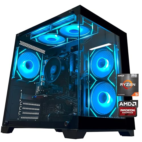 YAWYORE Gaming PC Desktop Computer AMD Ryzen 5 5600GT