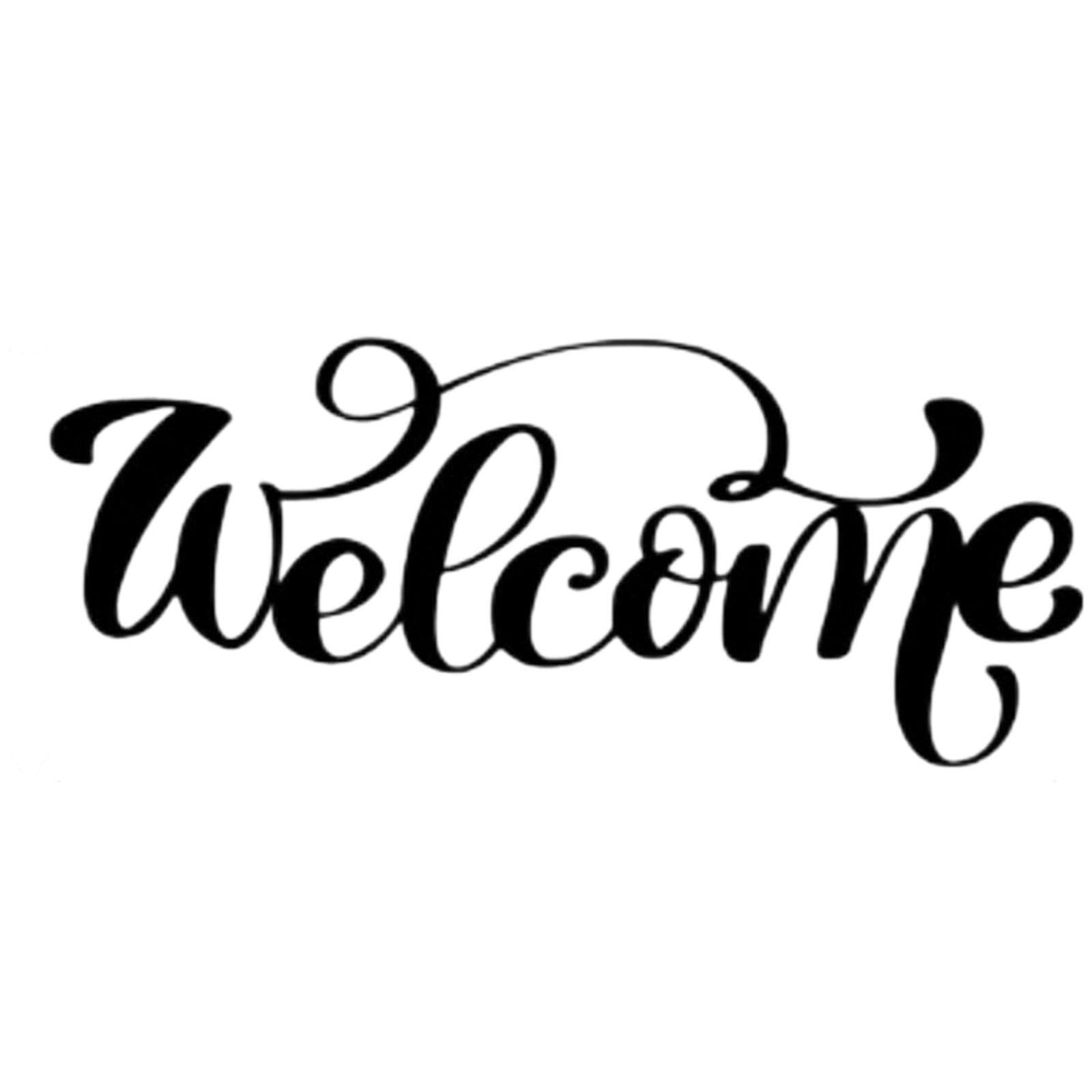 ALCXAZS Iron Pendant Metal Wall Hanging Decoration Welcome Letter Organic Iron Ornament Beautifully Crafted Decorative Work Stunning Wall Art Collectibles