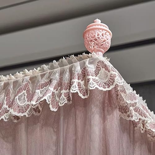 Baldachim na łóżko typu king-size, 4 narożniki, podwójna warstwa, przezroczysta siatka, idealna do dekoracji pokoju dziewczęcego, bladoniebieska, elegancka ochrona łóżka.