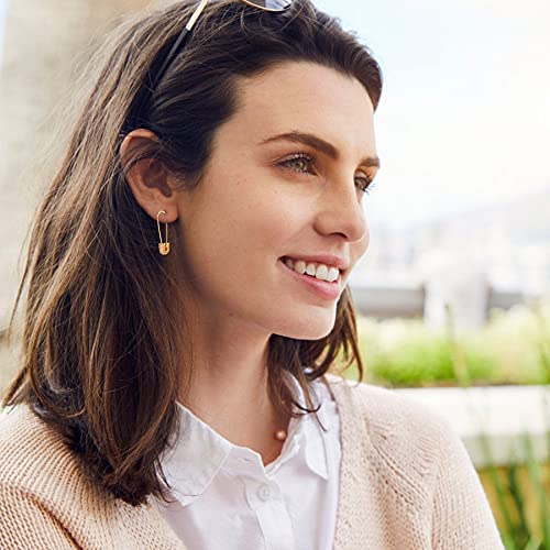 Safety Pin Earrings for Women Silver Gold-Plated Hoop Pin Earrings for Women3