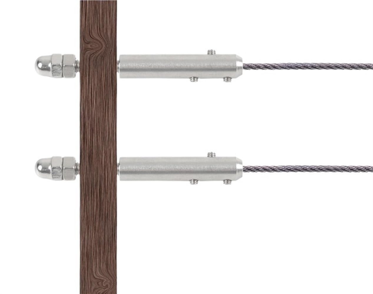 Morsetti Per Fune 32 PZ Cavo Ringhiera Fune Metallica 4mm 5/32 ''Filettato Tensionamento Terminale Morsetto a Croce con Viti Bulloni