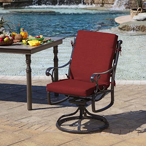 Image of Arden 4-Pack Outdoor Patio Dining Chair Cushion, 20 x 44, Rain-Proof Seat Pad, Fade-Resistant Outdoor Cushion Ruby Red Leala