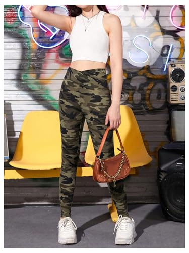 Milumia Girl's Camo Print Leggings High Waisted Active Workout Yoga Pants4