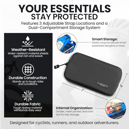 Image of ALMSTHRE Ride Wallet 7 inchx4 inch | Waterproof Cycling Wallet for Phone, Cards & Essentials | Durable Ripstop Nylon - Fits Most Phones & Passports | Secure Storage for Biking & Travel