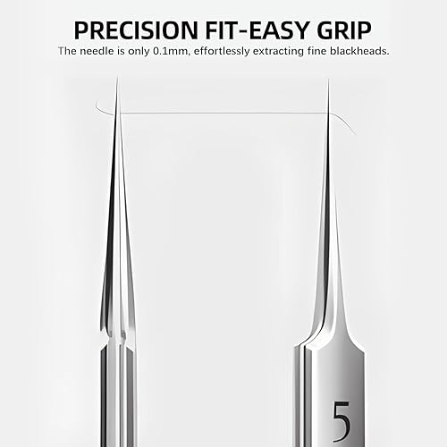 Miniatura 6 de Kit de herramientas de eliminación de puntos negros, herramienta extractora de puntos negros, pinzas de espinillas de acero inoxidable, kit de