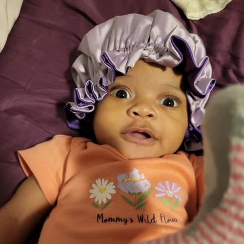 Image of AKISS Baby Infant Newborn Toddler Satin Silk Hair Bonnet for Baby Girl Boy Sleeping Kids Cap Hat