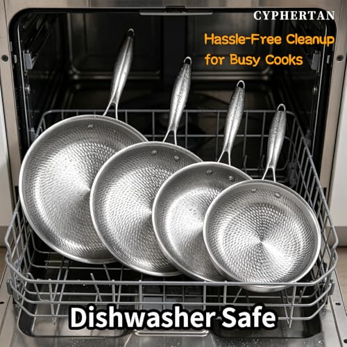 CYPHERTAN Titanium Frying Pan 11 Inch with Lid, Hammered Induction Skillet - image 9