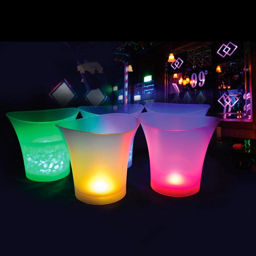 LEDカラフル光るビールアイスバケット 5L シャンパン 光るアイスバケット Amazon.co.jp: 5L 光るLEDアイスバケット 7色 シャンパン ワイン