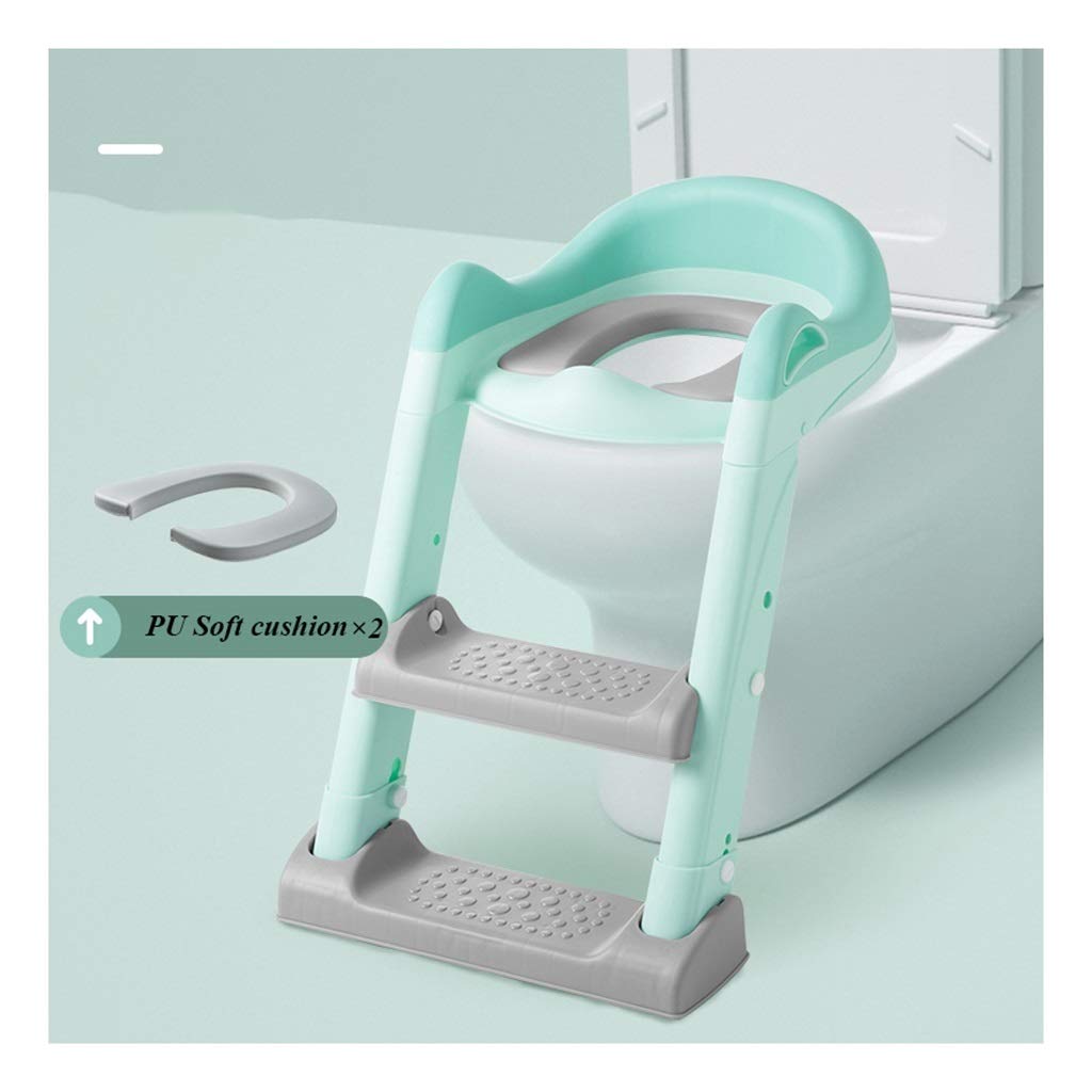 Aseo Escalera de Inodoros, Ergonomía Seguro Robusto Antideslizante Asistente De Entrenamiento para IR Al Baño con Suave Forro De Asiento Ajustable Plegable Escabel para Baño Niño Unisex