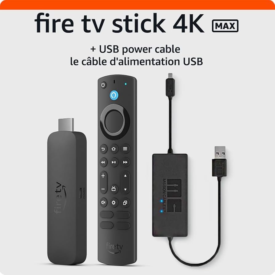Fire TV Stick 4K Max 、Mission Cables セット Amazon Fire TV Stick 4K Max with USB Power Cable : Amazon.ca