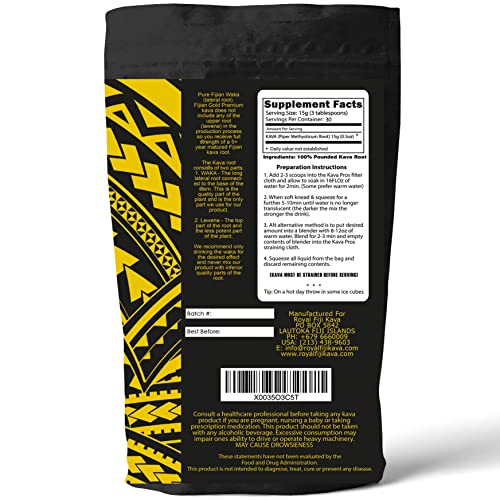 Royal Fiji Kava Kava Powder Fijian Gold Premium 5+ Years Matured Kava Root Full Strength Kava Kava From Fiji Islands Organic Grown Super Strength Kava Root #TOP1