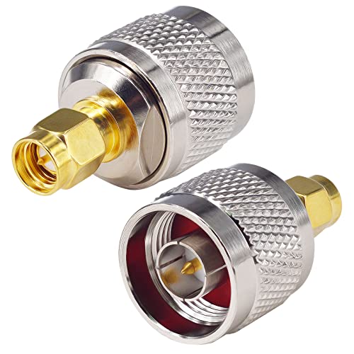 Adaptador coaxial N macho a SMA macho pack de 2 miniatura 1