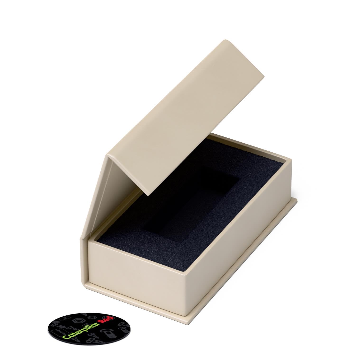 4x Crema Scatoletta Regalo Magnetica per USB da Presentazione - Scatoletta Regalo con Chiusura Magnetica. Include spuma, da usare con chiavette e drive rimovibili