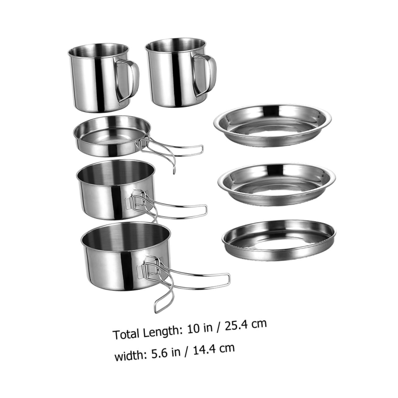 Tragbares Camping Kochset 8 Stück Aus Edelstahl Mit Tasche Outdoor Kochgeschirr Für Picknick Wandern Und Grillen