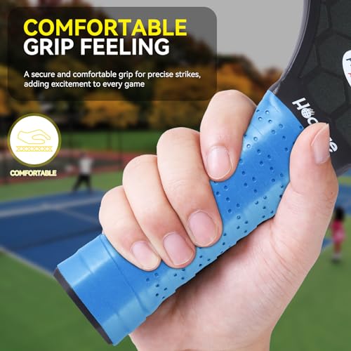 Image of 6 Packs Pickle Paddle Ball Grip Tape Tennis Badminton Racket Overgrip Comfort Dry Feel Racquet Pick Handle Wrap Ball Equipment Accessories Kit Tennis Lovers Women Men Birthday Blue