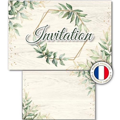 DREANA 30 Cartes simples d'invitation/Faire-part en français (sans enveloppe) pour anniversaire,...