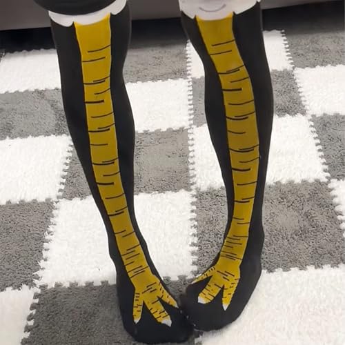 Chicken Leg Socks Lustigem Hühnerbein Socken Hühnerbeine Hühner Strümpfe Personalisierte Socken Funny Socks Witzige Geschenke Geschenk Socken Damen Erwachsene Verrückte Kostüm Overknees Wärme (Q3)
